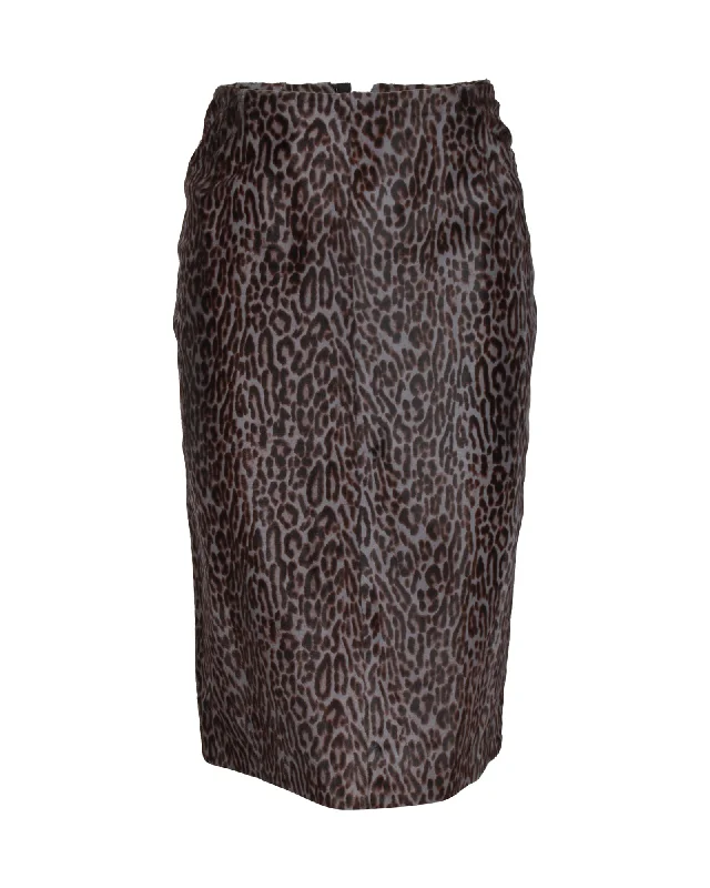 Alaia Printed Pencil Skirt in Animal Print Calf Hair