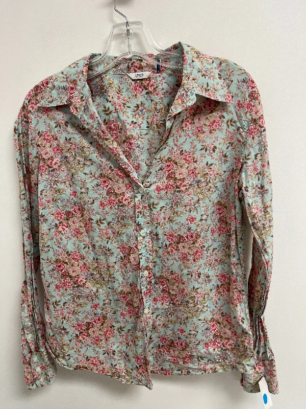 Blouse Long Sleeve By Izod In Floral Print, Size: S