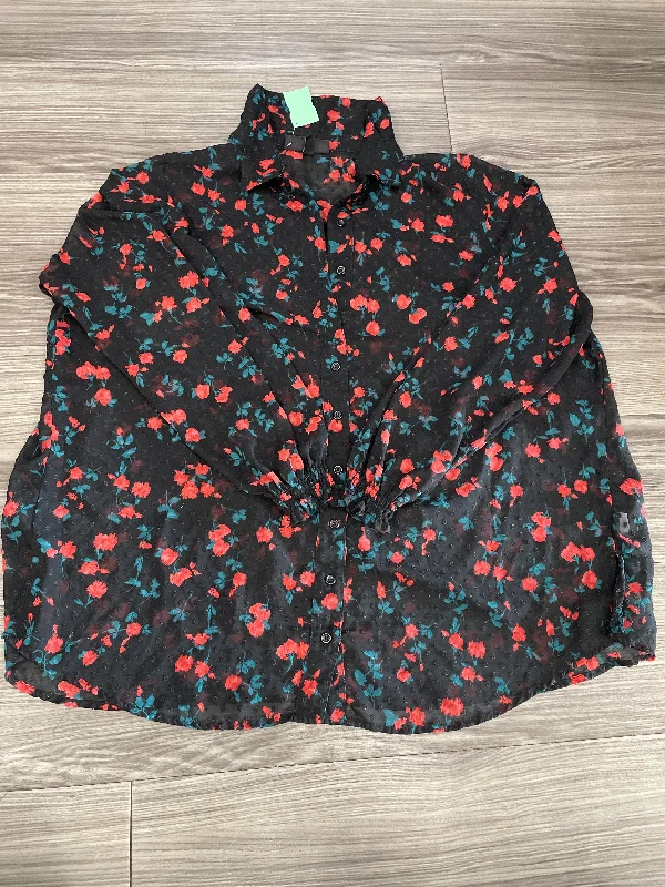 Blouse Long Sleeve By Lane Bryant In Floral Print, Size: 20