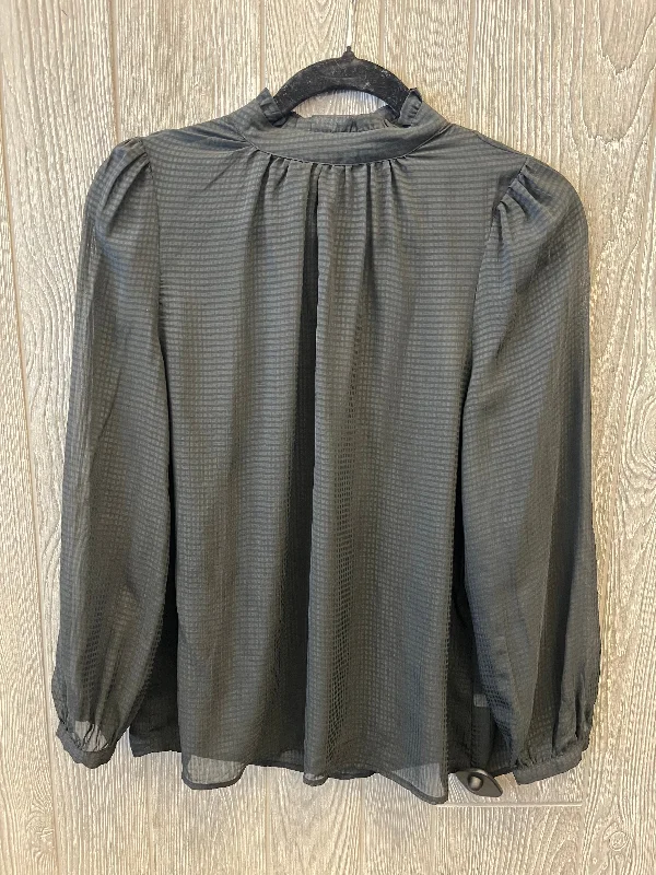 Blouse Long Sleeve By Who What Wear In Black, Size: S