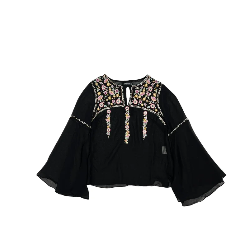 Blouse Ls By Earthbound In Black, Size:S