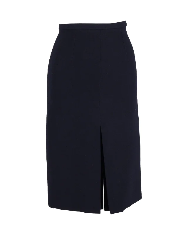 Celine Pencil Skirt in Navy Blue Cotton