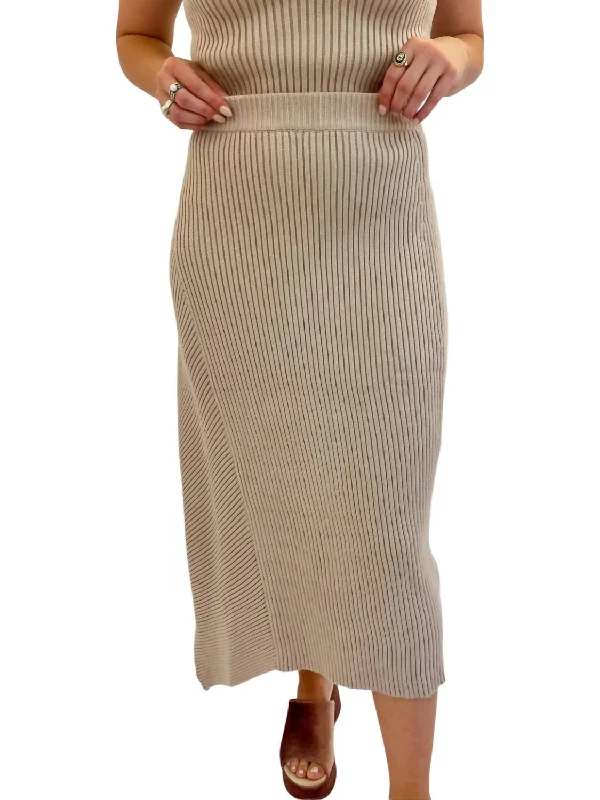 Fallon Sweater Skirt In Taupe