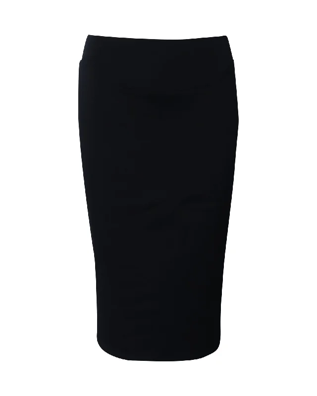 Mugler Fitted Pencil Skirt in Black Viscose