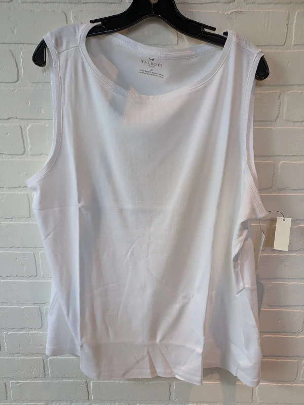 Top Sleeveless Basic By Talbots In White, Size: 3x