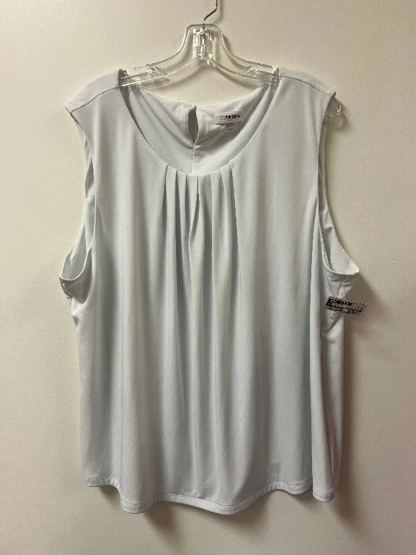 Top Sleeveless By Calvin Klein In White, Size: 3x