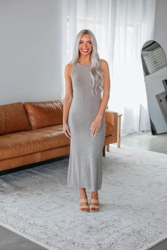 Edeny Ribbed Dress - Latte