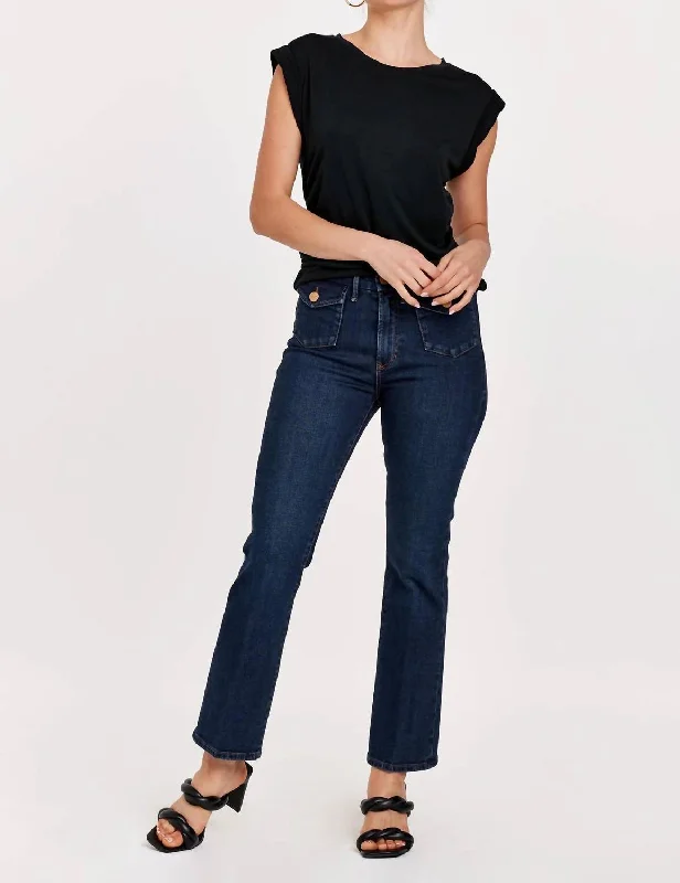 Jeanne Ryders Flare Leg Jeans In Blue