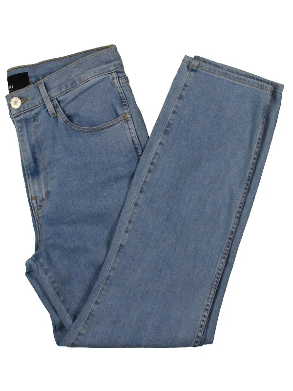 Juniors Womens Denim High Rise Straight Leg Jeans