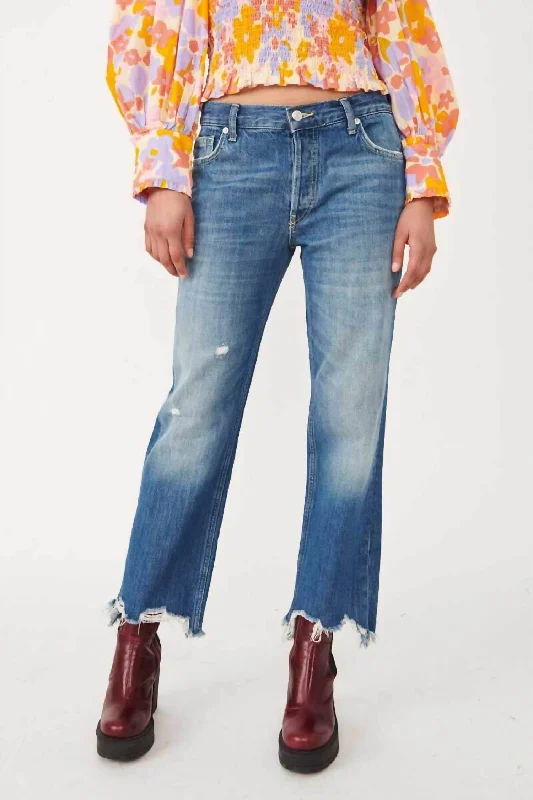 Maggie Mid Rise Straight-Leg Jean In Sequoia Blue