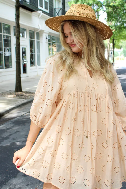 Poppy Eyelet Mini Dress