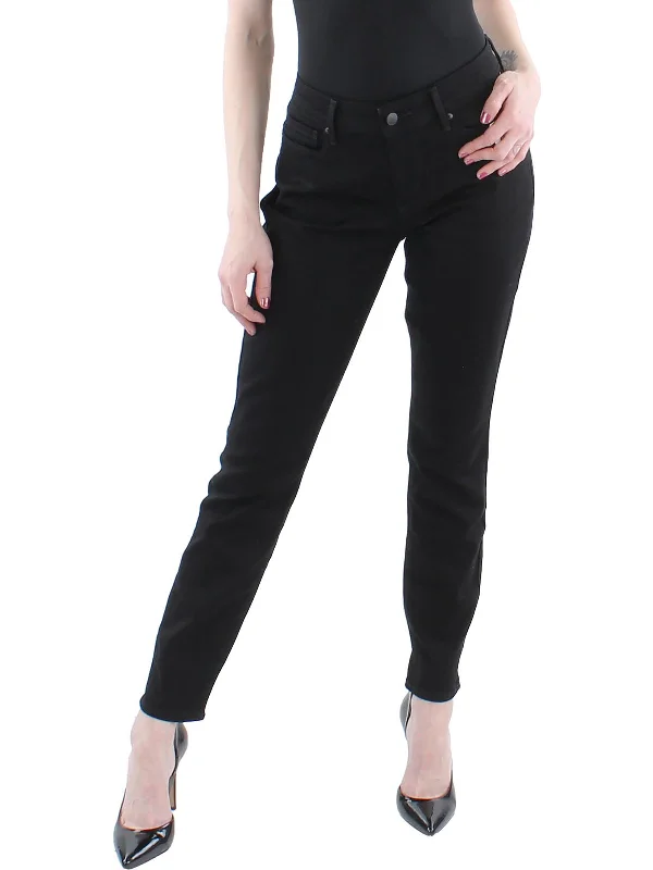 Womens Mid-Rise Stretch Skinny Jeans