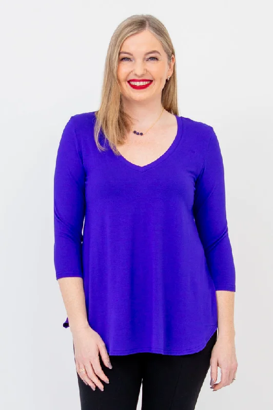 Jackie 3/4 Sleeve, Violet, Bamboo