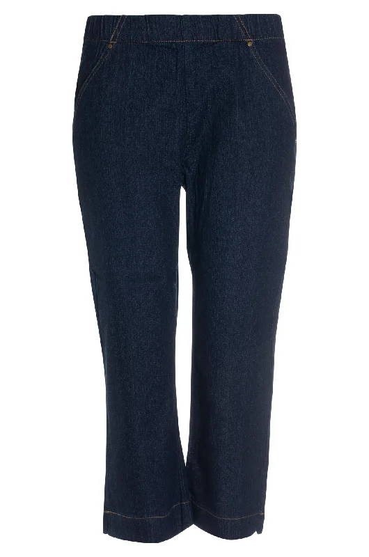 Pull on Mid Calf Jeans | DARK BLUE | 6595AR