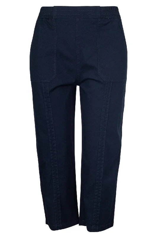 Pull on Mid Calf Pants | NAVY | 6816A1