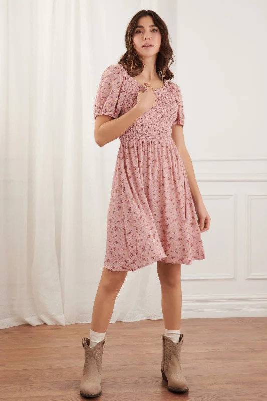 Robe courte imprimé floral - Femme