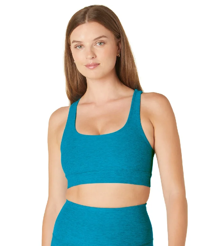 Beyond Yoga Spacedye in a Twist Bra Blue Glow Heather