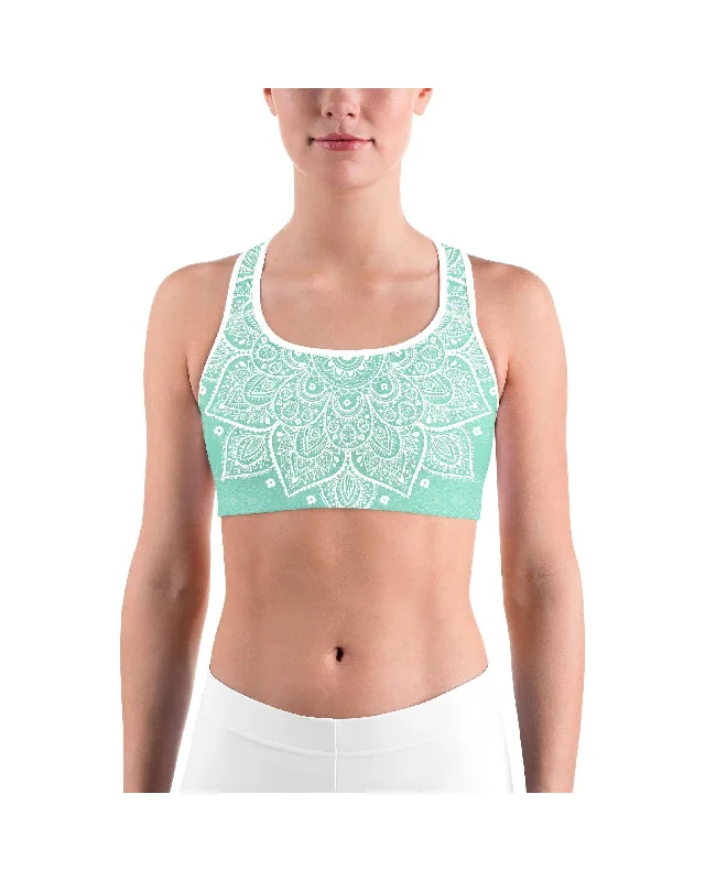 Mint Green Mandala Sports bra