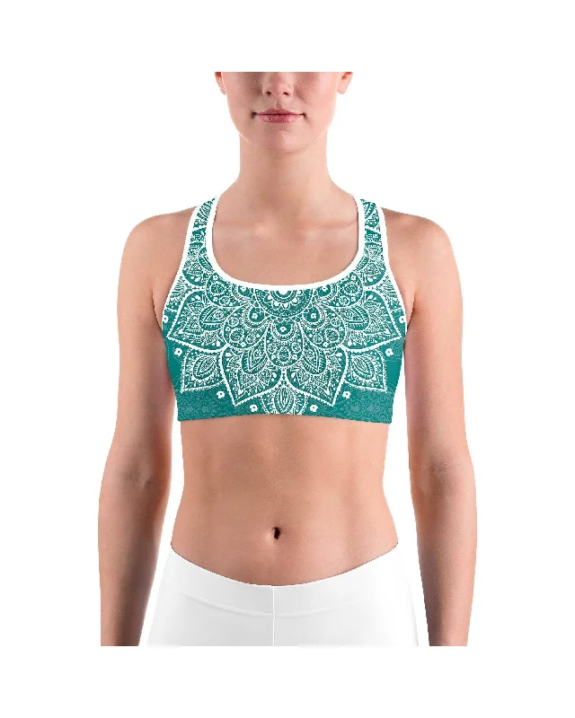 Teal Mandala Sports bra