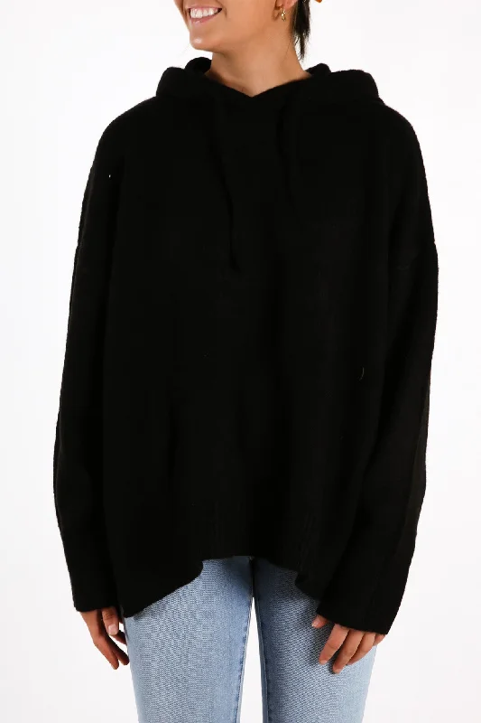 Alana Knit Hoodie Black