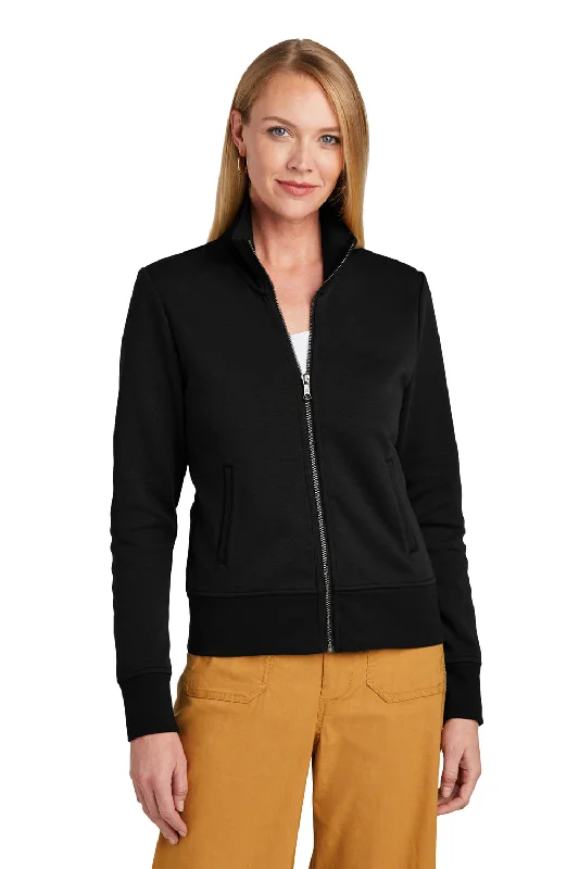 Brooks Brothers Womens Double Knit Full Zip Sweatshirt - Deep Black