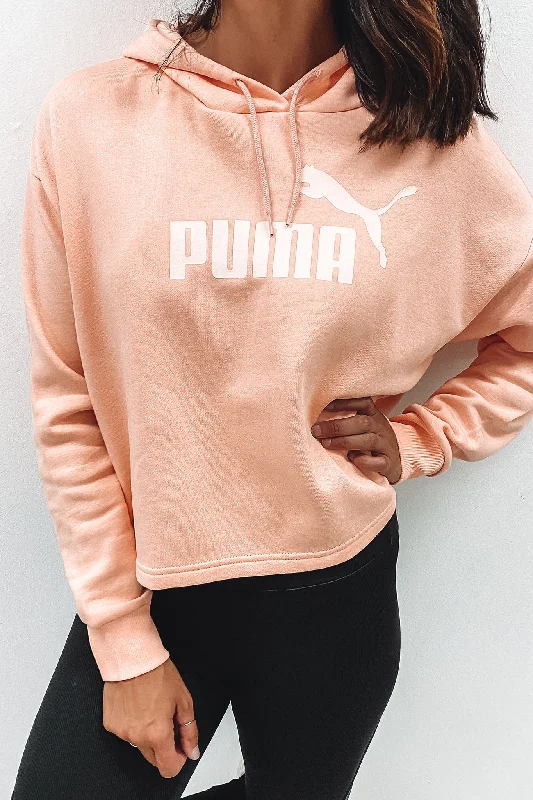 Essentials Cropped Logo Hoodie Apricot Blush