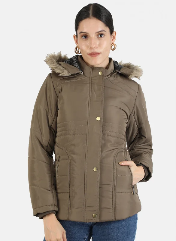 Women Brown Solid Jacket