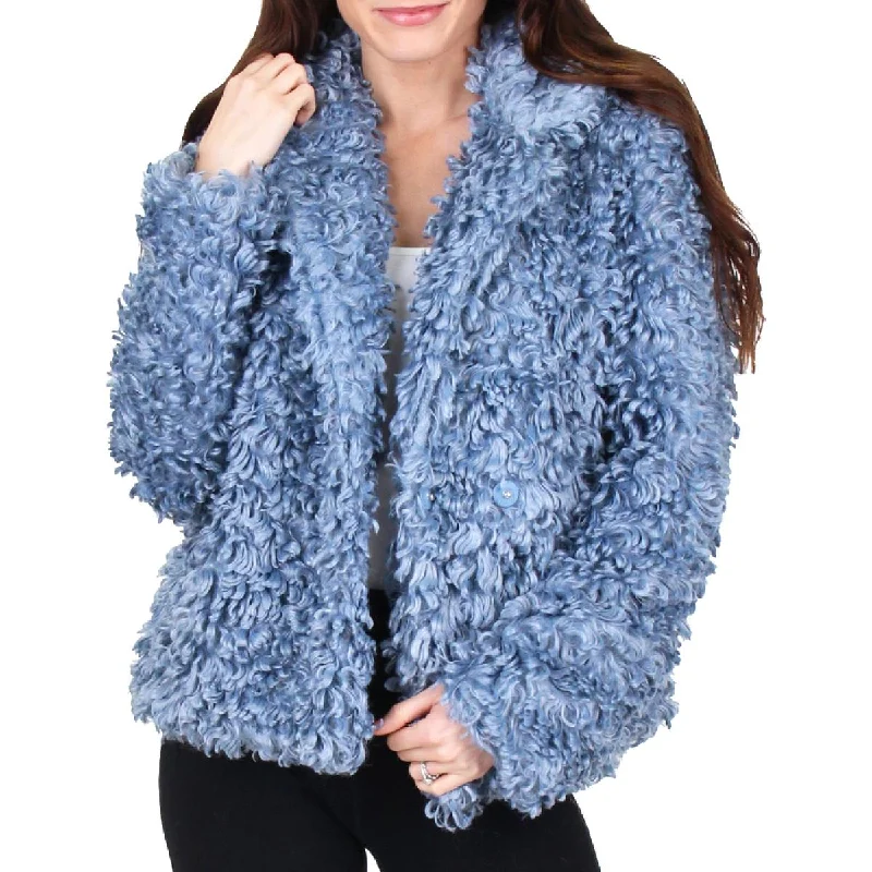 Tahari Pepper Curly Women's Faux Fur Cozy Winter Teddy Coat