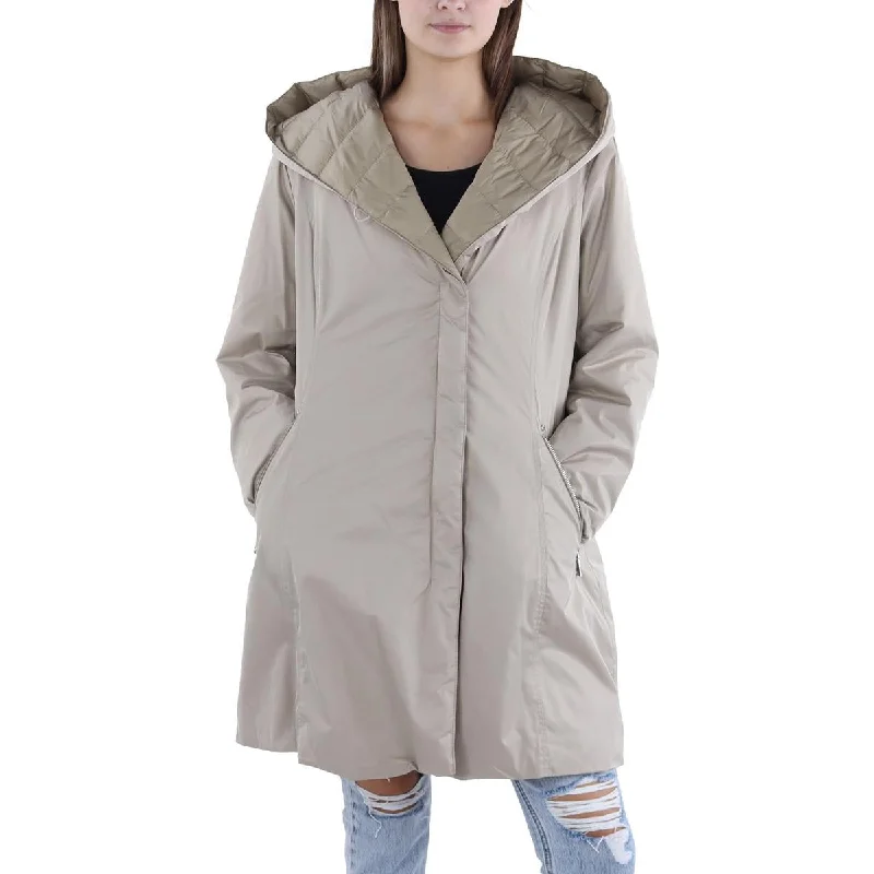 Tahari Womens Asymmetric Hooded Active