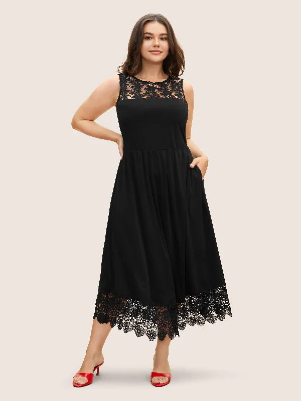 Crochet Lace Midi Tank Dress