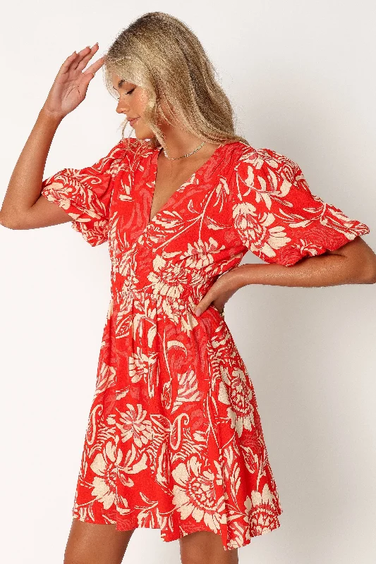 Lochi Mini Dress - Red Floral