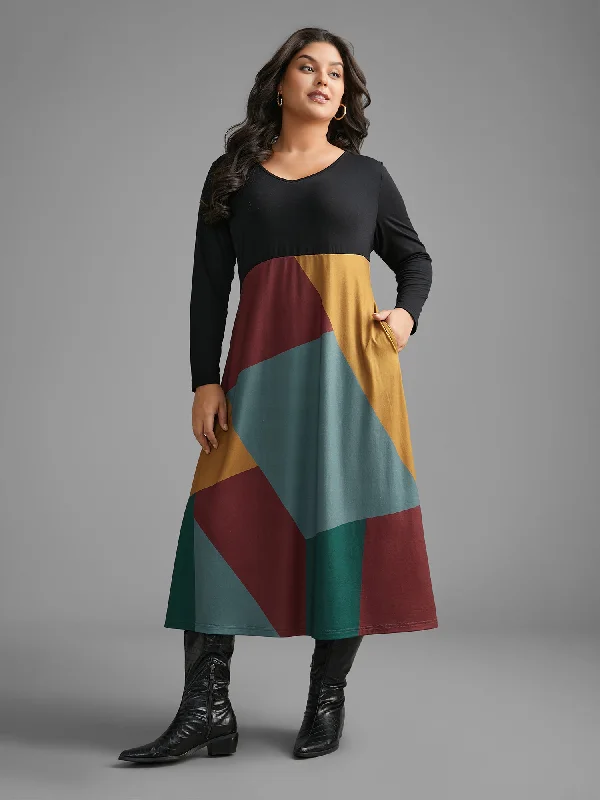 Supersoft Essentials Colorblock Contrast Midi Dress